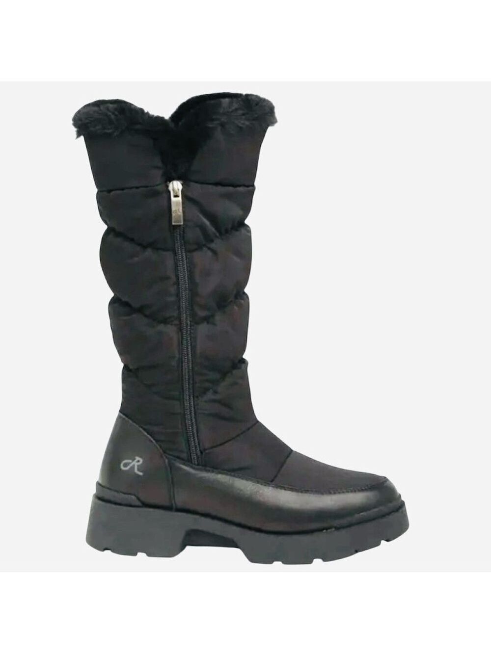 RELIGIOUS COMFORT QUILTED  WINTER TALL ZIP BOOTS FLEECE INTERIOR  SZ 9